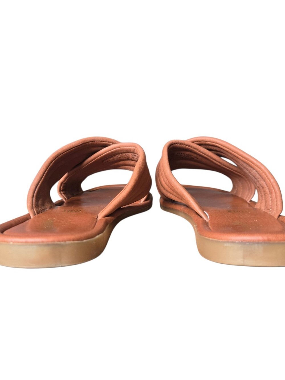 Seychelles Womens Tan Brown Word For Word Leather Criss Cross Slide Sandals 9.5 View 4
